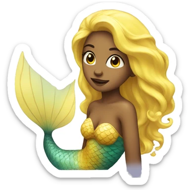 Beautiful yellow mermaid sticker