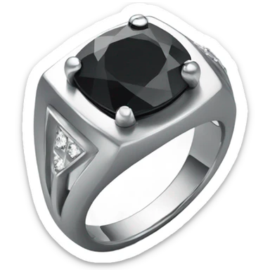 Black Diamond silver ring sticker