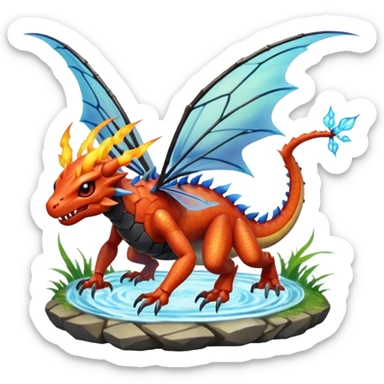 Elemental Bug-Fairy-Water-Electric-Fire-Ground-Rock-Steel-Grass-Flying-Dragon-Fighting-type natural realistic elegant cool handsome beautiful pretty badass Pokémon-Fakémon-creature sticker