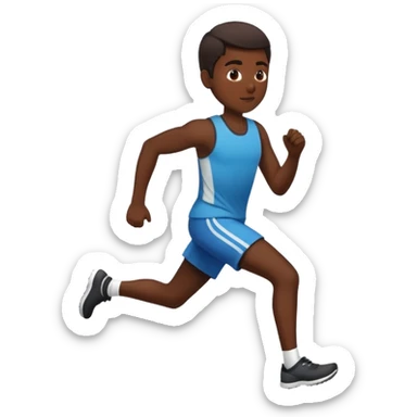 person running, dark skin tone sticker