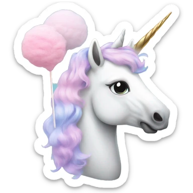 Unicorn with cottoncandy sticker