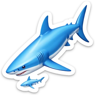 Blue shark with blue Nike shoes sticker