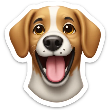 Dog with tongue out and smilling sticker