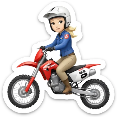 Marine lepen qui fait des roue arrière sur une moto cross  sticker
