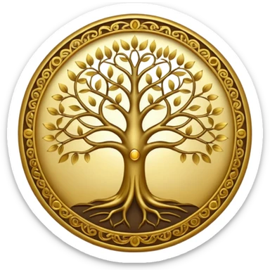 Golden mandala tree sticker