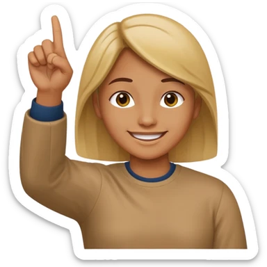Draw a picture of a person pointing to themselves with their other hand raised. sticker