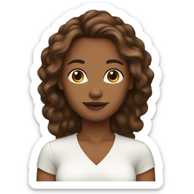 40 year old brown skin brown hair woman  sticker