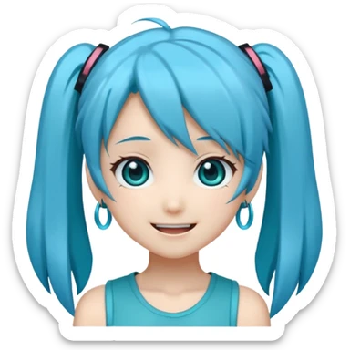 Hatsune Miku as a emoticon sticker