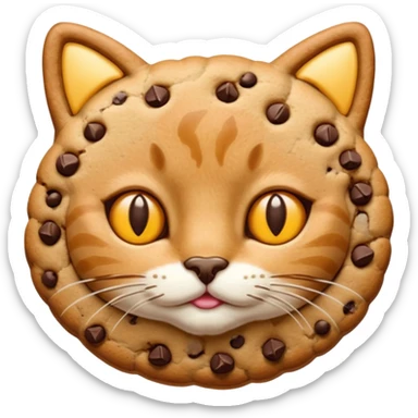 cat cookie with chocolate chips sticker