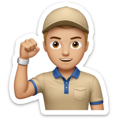 golfer pumping fist in victory sticker