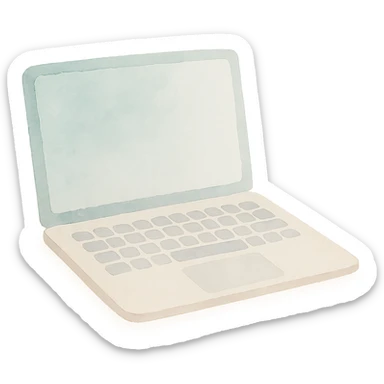 computer watercolor art style sticker