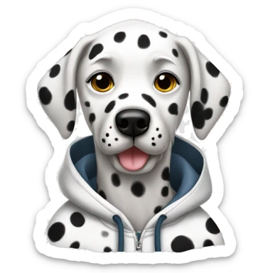 dalmatian wearing a hoodie sticker