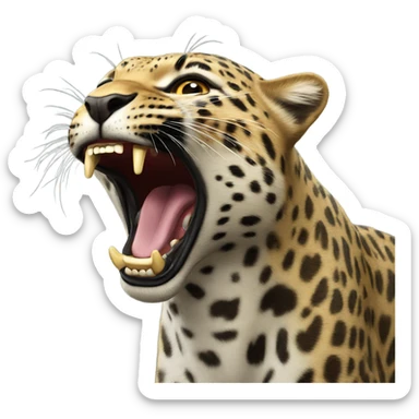 Leopard roaring  sticker