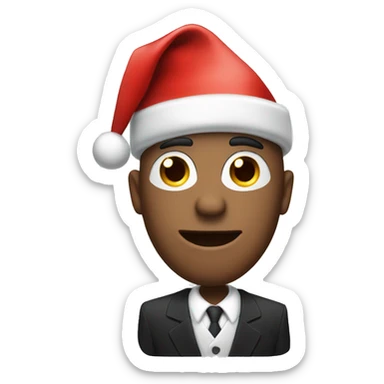 Singing white man with Christmas hat and suit sticker