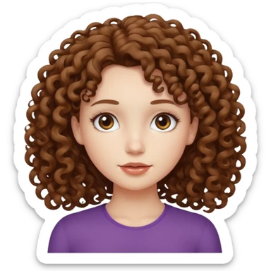 Girl with curly hair white skinny pale skin sticker