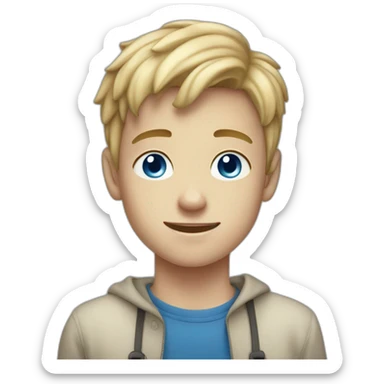 Dirty Blonde boy with freckles and blue eyes, in his teens sticker