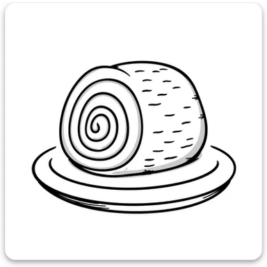 Hand-drawn spiral-cut holiday ham on a platter sticker