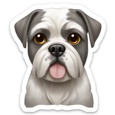 Shih tzu grey and white and pit bull that's brindle together sticker