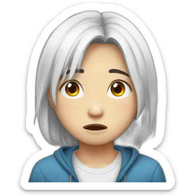 A corean who is crying  sticker