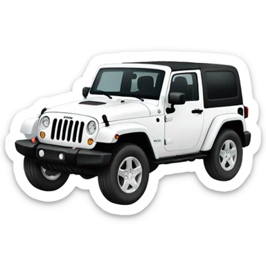 four door white jeep wrangler  sticker