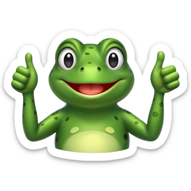 Frog winking with thumbs up sticker