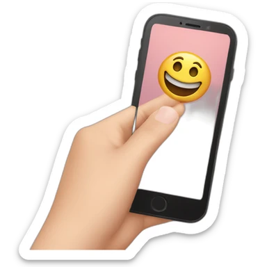 hand holding phone taking selfie sticker