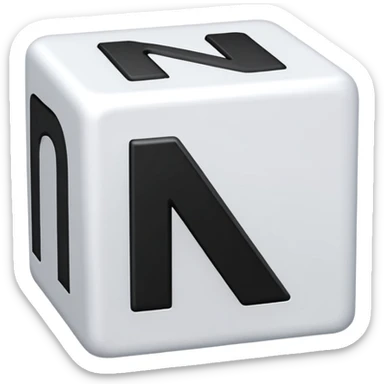 A white toy with a big black letter "N" on it sticker