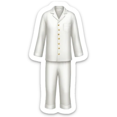 silk white pajamas sticker