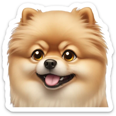 Boo face pomeranian dog sticker