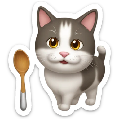 Un gato cocinando en ollas de barro sticker
