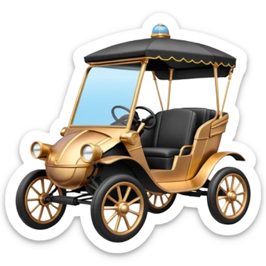 C-3PO policeman in 1864 rosegold accent painted buggy powered by electric motors and batteries  sticker
