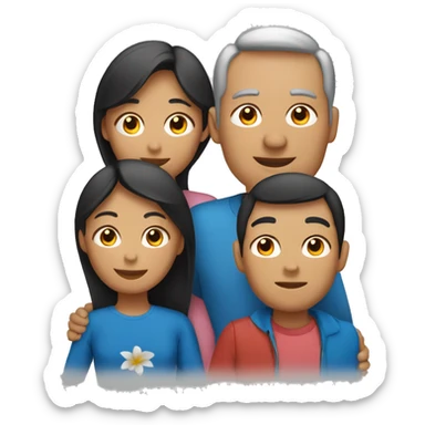 philippines family of 4 people, dad  sticker