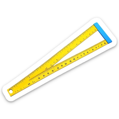 cartoon ruler with bright colors, perspective composition, high saturation, measurement marks but no numbers sticker