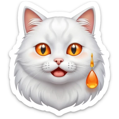 cat crying with big teardrop sticker