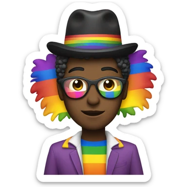 person dressed for gay pride sticker
