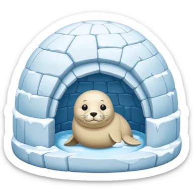 Seal in an igloo sticker