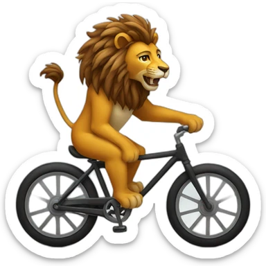 Lion on cycle sticker