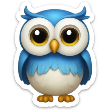 UN BUHO AZUL tirando besos sticker