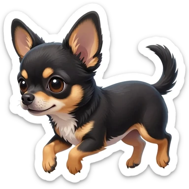Bébé chihuahua noir marrant poil courut en vacances à la plage une poil courte disney film dessin animé pixar sticker