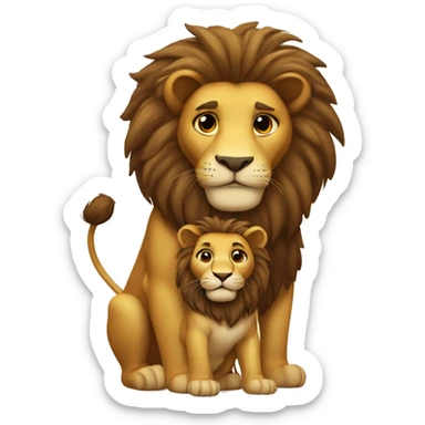 lion couple  sticker