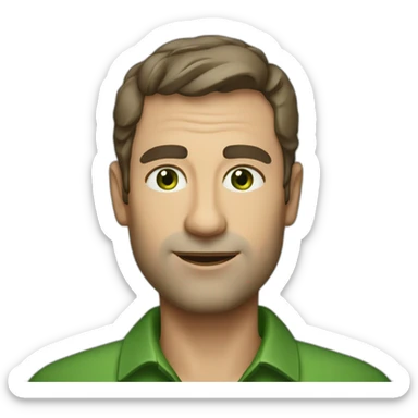 man of 45 years old french with very short cut hair and green eyes  sticker