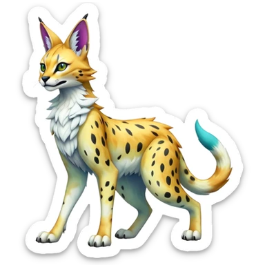 Epic Edgy Colorful ethereal eldritch Sergal-Serval-Fionbri sticker