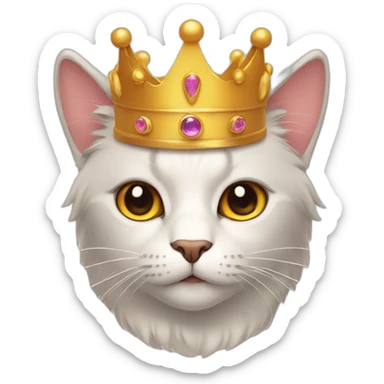 Cat with crown sticker
