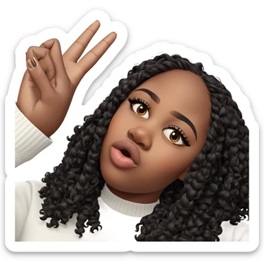 dark-skinned girl in white sweater sticker