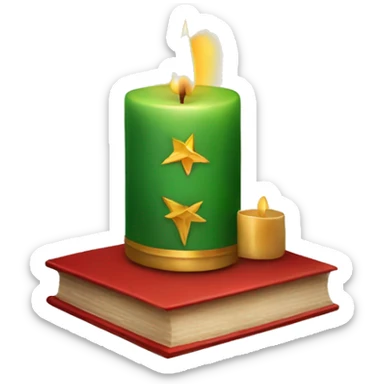 Christmas candle and book sticker