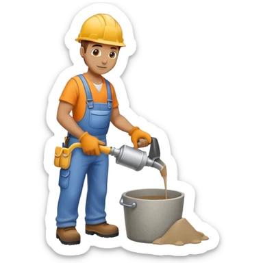 Construction guy pouring concrete sticker