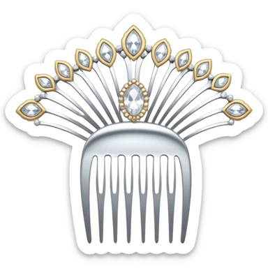 white hair comb with diamonds sticker