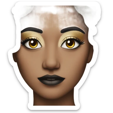 Moonface with glam makeup  sticker