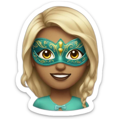 girl with carnival mask  sticker