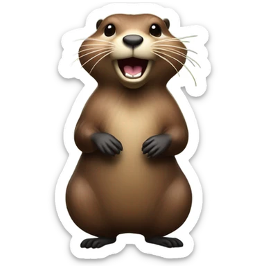 Beaver with a creek behind him sticker